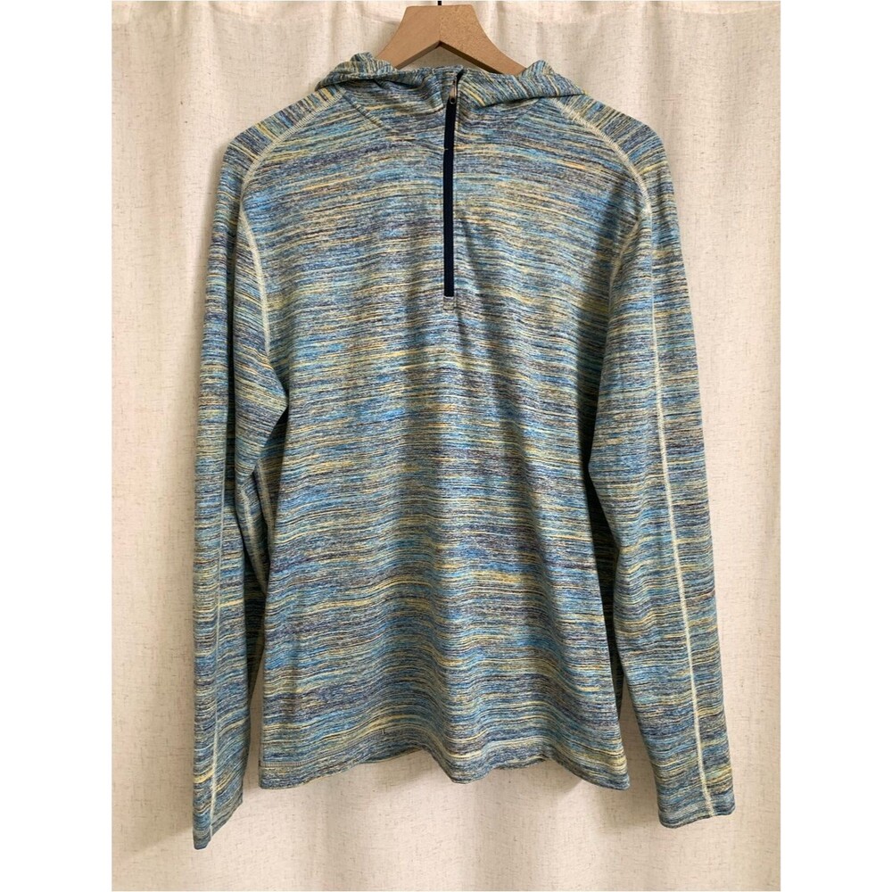 lululemon Surge Warm Blue Yellow Space-Dye Quarter-Zip Hoodie Large - Picture 9 of 16